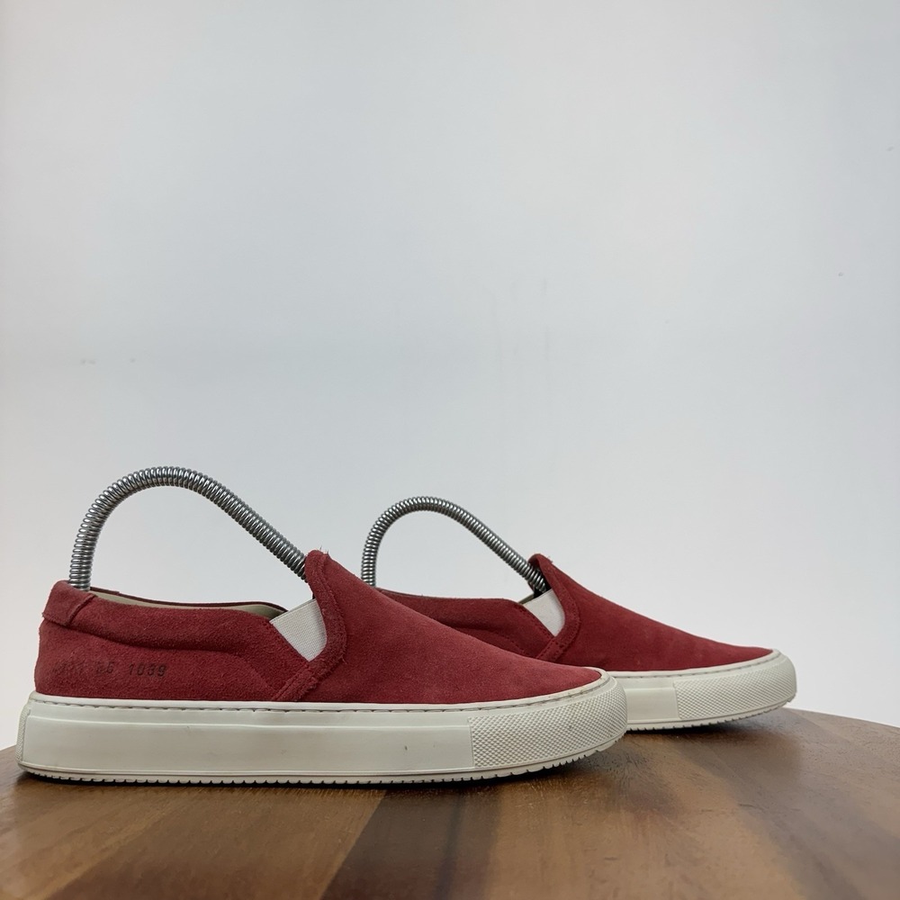Womens Woman By Common Projects‎ Italy Red Suede Low Sneakers Shoes Size EU 36